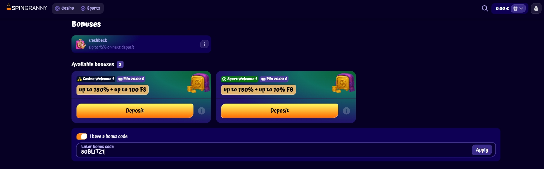 Spingranny - 50 Freispiele